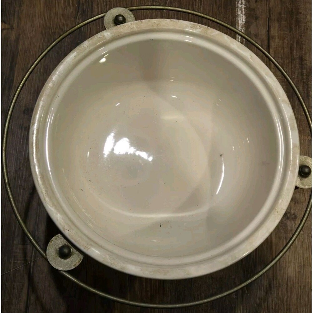 Fiestaware Kitchen Kraft Vintage Ovenserve Ivory Bowl  In Warming Chafing Stand
